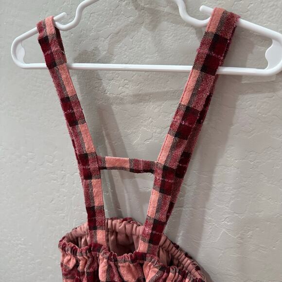 NWT Zara Pink Plaid Suspender Skirt - Picture 6 of 8